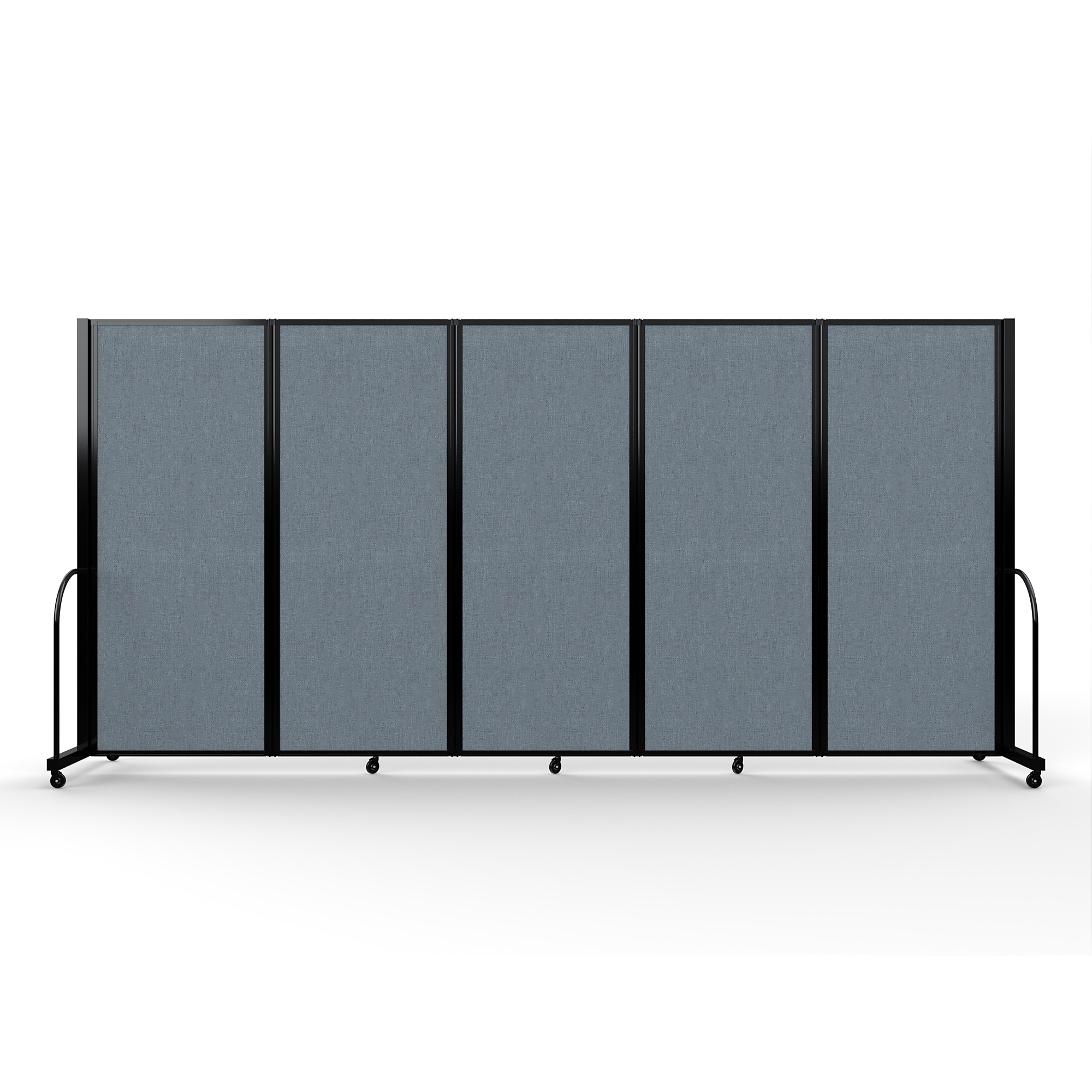 Screenflex Full Motion Divider — 6ft. 10in. x 14ft. 1in., Black Frame, Summer Blue, Model# FSH-6105-B-PWB